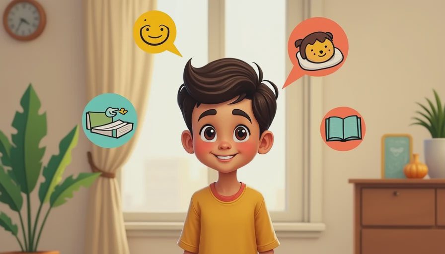A clean, illustrated character creation screen showcasing a cheerful Sim to illustrate easy household setups.